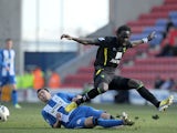 Kei Kamara and Antolin Alcaraz battle for the ball on March 30, 2013