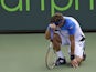 Spaniard David Ferrer reacts to losing a challenge at the Miami Masters Final on March 31, 2013