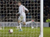 England's Connor Wickham scores against Austria Under 21's on March 25, 2013