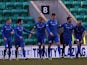 Inverness' Graeme Shinnie is congratulated by team mates after scoring his team's second against Hibernian on March 30, 2013