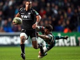 Richard Fussell of Ospreys during a Heineken Cup match on January 13, 2013