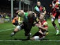Harlequins' Rob Buchanan scores his team's first try against Gloucester on March 29, 2013