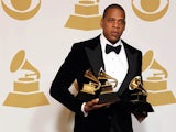 Rapper Jay-Z poses backstage at the Grammy Awards on February 10, 2013