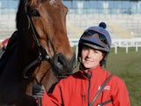 Katie Walsh with her Grand National mount Seabass on April 5, 2013