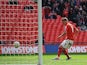 Crewe's Max Clayton scores his team's second in the Johnstone's Paint Trophy final against Southend on April 7, 2013