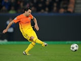 Barcelona's Xavi converts a penalty to score his team's second against Paris Saint-Germain on April 2, 2013