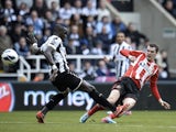 Sunderland's Adam Johnson scores the second goal against Newcastle on April 14, 2013