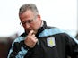 Aston Villa manager Paul Lambert before his side's match against Fulham on April 13, 2013