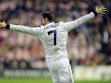 Real Madrid's Cristiano Ronaldo celebrates after scoring against Athletic Bilbao on April 14, 2013