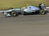 Lewis Hamilton of Mercedes during qualifying for the Chinese Grand Prix on April 13, 2013