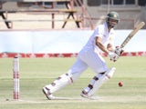 Zimbabwean batsman Craig Ervine plays a shot on the second day of the test match against Pakistan on September 2, 2011
