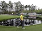 Englishman David Lynn walks to the 15th green on day one of The Masters on April 11, 2013 