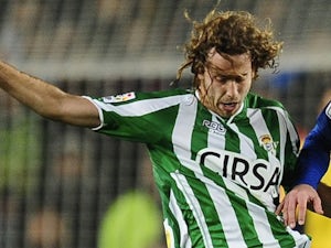 Betis' Jose Canas in action against Barcelona on January 15, 2012
