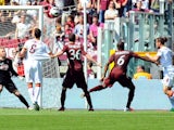 Roma's Pablo Osvaldo scores against Torino on April 14, 2013