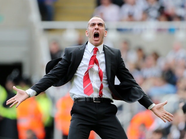 Sunderland boss Paulo Di Canio celebrates a goal by Stephane Sessegnon against Newcastle on April 14, 2013