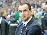 Wigan boss Roberto Martinez prior to kick off in the FA Cup semi final match against Millwall on April 13, 2013