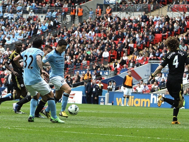 City's Samir Nasri gives his team the lead against Chelsea on April 14, 2013