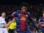 Barcelona's Alex Song in action on February 23, 2013