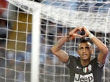 Juventus' Arturo Vidal celebrates after scoring the opening goal in the match against Lazio on April 15, 2013