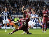West Brom's Billy Jones scores an equaliser against Newcastle on April 20, 2013