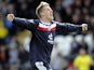 Dundee's James McAlister celebrates his goal against St Mirren on April 20, 2013