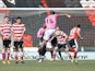 Notts County's Joss Labadie scores a goal against Doncaster on April 20, 2013