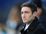 Oldham boss Lee Johnson on the touchline on April 9, 2013