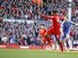 Liverpool's Daniel Sturridge scores in the Premier League clash with Chelsea on April 21, 2013