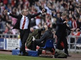 Sunderland boss Paulo Di Canio celebrates a goal by Stephane Sessegnon against Everton on April 20, 2013