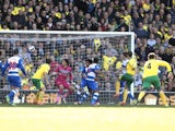 Norwich's Ryan Bennett scores the opener against Reading on April 20, 2013