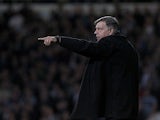 West Ham boss Sam Allardyce instructs players from the touchline during the match against Manchester United on April 17, 2013