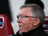 Manchester United boss Sir Alex Ferguson prior to kick-off against West Ham on April 17, 2013