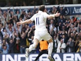 Tottenham Hotspur's Gareth Bale celebrates after scoring against Manchester City on April 21, 2013