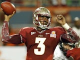 Florida State quarterback EJ Manuel during the Orange Bowl NCAA college football game against Northern Illinois on January 1, 2013 