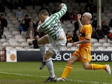 Celtic's Gary Hooper scores against Motherwell on April 28, 2013