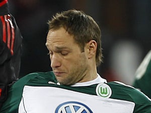 Wolfsburg's Jan Polak in action against Bayer Leverkusen on March 5, 2011