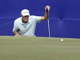 Lucas Glover lines up a putt at the PGA Zurich Classic on April 27, 2013