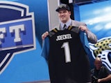 Jacksonville Jaguars first round draft pick Luke Joeckel on April 25, 2013