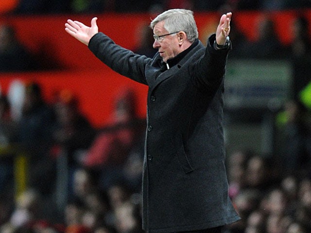 Manchester United manager Sir Alex Ferguson during his side's match against Aston Villa on April 22, 2013