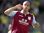Aston Villa's Gabriel Agbonlahor celebrates after scoring against Norwich on May 4, 2013