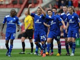 Leicester City's Matty James celebrates after scoring against Nottingham Forest on May 4, 2013