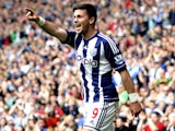 West Bromwich Albion's Shane Long celebrates after he scores against Wigan on May 4, 2013
