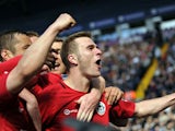 Wigan Athletic's Callum McManaman celebrates scoring against West Brom on May 4, 2013