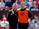 Manchester United's David Beckham with manager Alex Ferguson