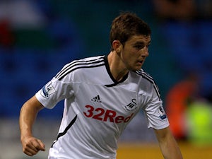 Swansea City's Daniel Alfei in action on August 23, 2011