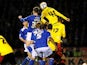 Leicester's David Nugent scores the opening goal against Watford on May 9, 2013