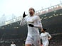 Swansea City's Miguel Michu celebrates scoring against Manchester United on May 12, 2013