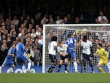 Chelsea midfielder Oscar scores against Spurs on May 8, 2013