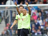 Newcastle United's Yoan Gouffran celebrates scoring his side's second goal against QPR on May 12, 2013