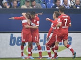 Stuttgart's Vedad Ibisevic celebrates after scoring against Schalke in the Bundesliga clash on May 11, 2013